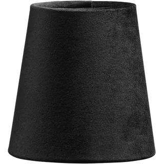 Lampenschirm Textil Samt schwarz PR Home Queen 10x10cm Befestigungsklipp für Kerzen Leuchtmittel
