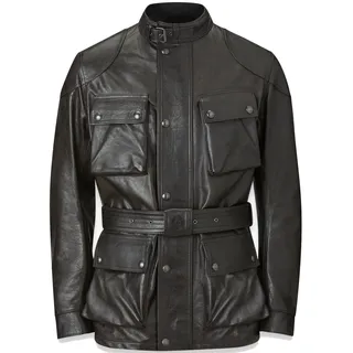 Belstaff Trialmaster Motorrad Lederjacke, schwarz, Größe 3XL für Männer