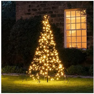 Lights4fun Künstlicher Weihnachtsbaum 2m Fairybell LED Baum Weihnachtsdeko außen
