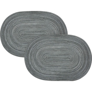 Pichler Tischset Samba 2er-Pack anthrazit Größe oval: 33x48 cm
