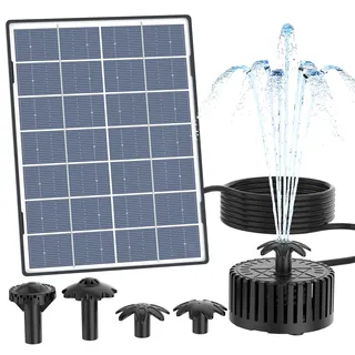 AISITIN 4,5W Solar Springbrunnen für Außen, Glas Solarbrunnen für Draussen