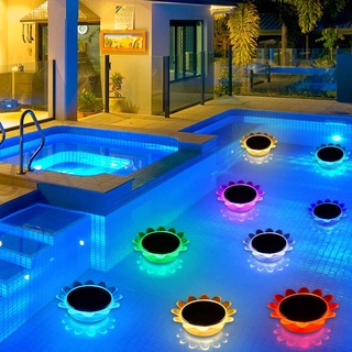 LED Solar Schwimmend Poolbeleuchtung, 4 Stück Farbwechsel Teichbeleuchtung Pool Lichter Deko Poollicht mit Fernbedienung