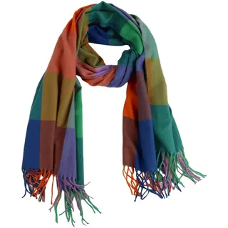 MIRROSI Modeschal weicher und warmer karierter Schal mit Fransen, 70x180cm, (Viele tolle Farboptionen zur Auswahl), Damen Halstuch ideal für Herbst und Winter blau|grau|lila