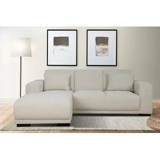 OTTO home Ecksofa BORNHOLM L-Form, B: 234 cm - OTTO. Verlässliche Qualität., Recamiere links oder rechts bestellbar, Wellenfederung, inkl. 2 Kissen beige