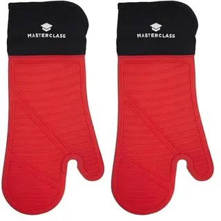 MasterClass Single-Ofenhandschuh, Silikon-Ofenhandschuh mit Baumwollmanschette, strapazierfähig, ultimativer Hitzeschutz, schmutzabweisend & waschmaschinenfest (Packung mit 2)