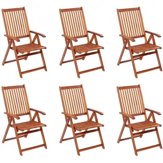 vidaXL Klappbare Gartenstühle 59 x 86,6 x 31,6 cm braun 6 St.