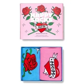 Happy socks 2P Mom Gift Box Rosa Muster Gr 36/40 Damen