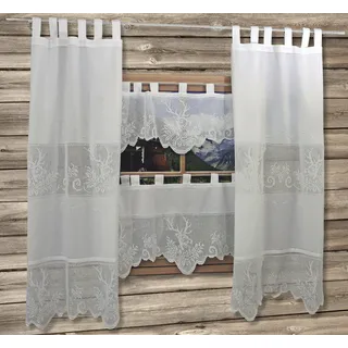 Gardine "HIRSCH" Gr. 1, weiß, B:90cm H:150cm, Baumwolle, HOSSNER - ART OF HOME DECO, Gardinen