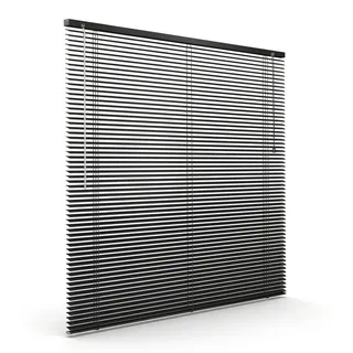 Aluminium Jalousie, 85 x 130 cm, schwarz glänzend Sichtschutz & Sonnenschutz, robust, feuchtigkeitsbeständig, einfache Montage Victoria M. - Schwarz