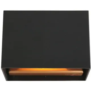 Steinhauer Wandleuchte MURO, Up/Down, eckig flach, inkl. G9 LED 3W 2700K 300lm, mit Blendklappen, dimmbar, Schwarz matt / innen Gold matt STE-3365ZW