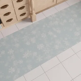 PETTI Artigiani Italiani - Weihnachts-Küchenläufer, Rutschfester und waschbarer Weihnachts-Küchenteppich, 52 x 100 cm, Schnee-Weihnachtsteppich, Made in Italy