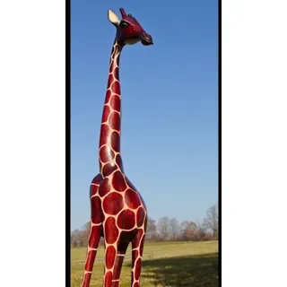Afrika-Deko Afrikafigur Holzgiraffe Tonga Authentische Afrika Deko Einzigartige Holzfigur, Giraffe in Verschiedene Größen Handarbeit aus SIMBABWE braun 250 cm