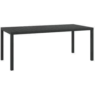 furnicato Gartentisch WPC-Tischplatte Aluminiumgestell 185x90x74 cm Schwarz (1-St), Witterungsbeständiger Outdoor-Tisch mit einfacher Montageart schwarz 185 cm x 74 cm