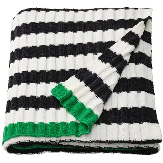 IKEA MOSSMOTT Plaid schwarz/weiß