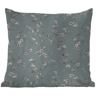 MuchoWow Dekokissen Klassisch - Blumen - Blau, Kissenhülle für den Außenbereich, Outdoor, Kissen, 60x60 cm blau Quadratisch | 60 cm x 15 cm x 60 cm