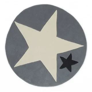 Rock Star Baby Kinderteppich 130 x 130 cm Grau/Weiß