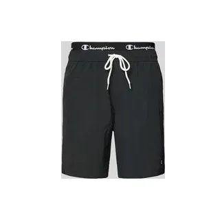 Badehose mit Label-Details und Gesäßtasche, Black, L