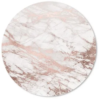 MuchoWow Mauspad Marmor - Rosa - Luxus - Marmoroptik - Glitzer - Design (1-St), Gaming, Rutschfester Unterseite, Mausunterlage, Rund 50x50 cm bunt 50 cm x 50 cm