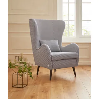 Sessel OTTO HOME "Salla auch in Fellimitat und Feincord, viele Bezugsarten, Ohrensessel", schwarz (schwarz, beige), H:118cm T:94cm, Struktur Hahnentritt (100% Polyester), Sessel, Sessel, wahlweise mit oder ohne Hocker; großer Sessel: Maße B/T/H: 78/94/118cm
