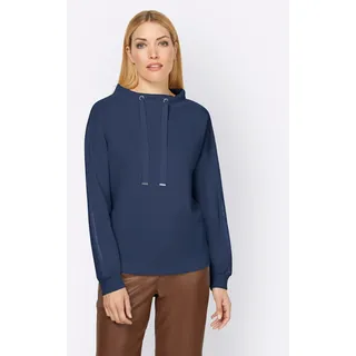 Sweatshirt HEINE Gr. 44, blau (dunkelblau) Damen Sweatshirts