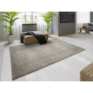 Teppich OCI DIE TEPPICHMARKE "NEW VILLA MELANGE, auch als Läufer und in Rund", braun (hellbraun), B:200cm H:20mm L:290cm, Polypropylen, Teppiche, Teppich, dichter Shaggy, melierte uni Farben, robuster Hochflor, Wohnzimmer
