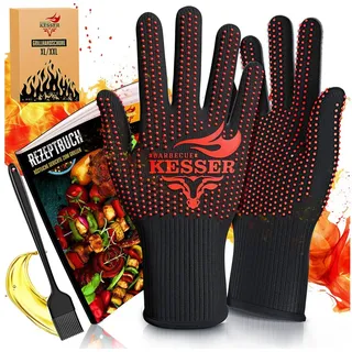 KESSER Grillhandschuhe rot|schwarz