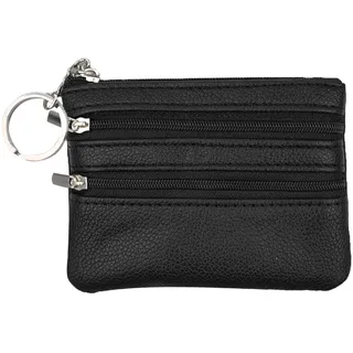 schlüsseltasche,schlüsseletui,Schlüsseletui Aus Pu Leder,schlüsselmäppchen,3 Reißverschlussfächer,Schlüsseletui aus Leder für Herren,Autoschlüssel Tasche,Kleine Schlüsselmäppchen Herren