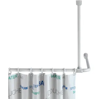 Wenko Deckenstütze für Dusch- und Badewannenstangen, für Stangen mit Ø 2/2,5 cm, zum Bohren – inkl. Befestigungsmaterial, rostfreies & langlebiges Aluminium, 57 cm