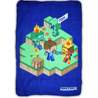 Kinderdecke Minecraft Steve Creeper Zombie Kinder Fleecedecke, Minecraft, leichte Kuscheldecke 100x140 cm blau