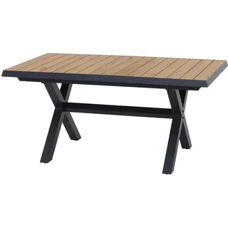 Siena Garden Sincro Gartentisch 160-200 x 90 x 77 cm Anthrazit/Teak