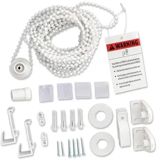 Victoria M. Ersatzteil-Set für Klemmfix Rollos ohne Bohren Komplettset Zubehör inkl. Zugkette kürzbar, 200 cm, Weiß