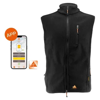 Alpenheat Beheizte Fleeceweste "Fire-Fleece", Größe M, 4 Heizstufen, 2–8,5h Heizdauer, mit Akku, schwarz, 1 Stk. - Schwarz - M