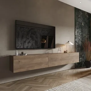 Wandregal Gava, Modul-sideboard, 2 Regale, 2 Türen, Nussbaum Braun