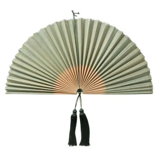 Boltze Deko-Fächer - 100 x 85 cm - Braun - Polyester - mit Quasten