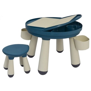 LittleTom Spieltisch »3-in-1 Kinder Spieltisch mit Platte für Bausteine«, Kindertisch mit Stuhl ab 1 Jahr blau