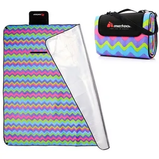 OEM Picknickdecke Pastell-Zickzack 180 x 200 cm