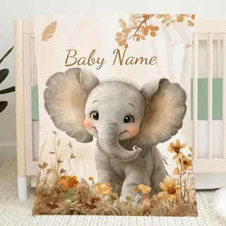PLYIHE Babydecke Personalisiert,Kuscheldecke Baby mit Namen, Weiche Fleece Baby Decke Geschenk für Mädchen und Junge, Ideal als Neugeborenen Deckchen, Kuscheldecke oder Kinderwagendecke