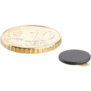 100 SPRINTIS Klebe Magnete, selbstklebend, 100 Stück, schwarz, 10 x 1 mm, N35, starke Scheibenmagnete mit Haftkraft von 500g für vielseitige Anwendungen, Neodym