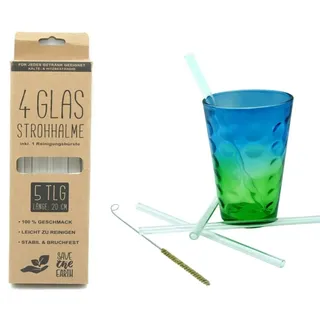 BestLivings Glas-Strohhalme 20 cm 4 St. Transparent