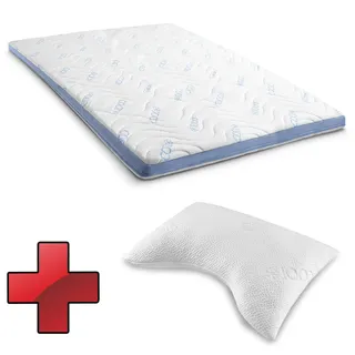 Kaltschaumtopper CloudComfort Cool 120 x 200 cm H2/H3, Höhe 7 cm, Härtegrad H2/H3, 7-Zonen Topper mit Sommer- und Winterseite