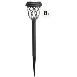 LUMIDA Garden 8 Solar-Gartenstecker weiße & farbige LEDs Glas-Leuchtkörper Höhe 42cm