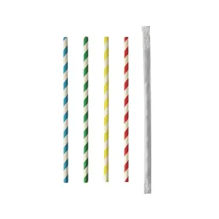 Papstar Trinkhalme Papier 100 St. Farbig sortiert Stripes