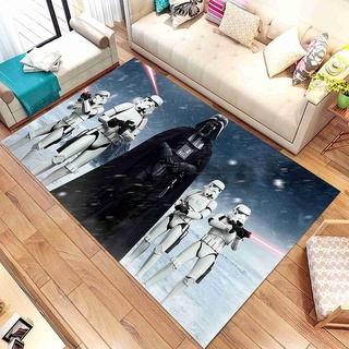 TONATO Kinderzimmer Teppich Star Wars 3D -Gedruckter Teppich Wohnzimmer Dekor krabbelte Matte Schlafzimmer Küchenteppich Badezimmer Matte,120 * 160cm