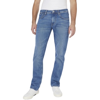 Pepe Jeans Herren Jeans CASH Regular Fit Blau Vs3 Normaler Bund W 28 L 34