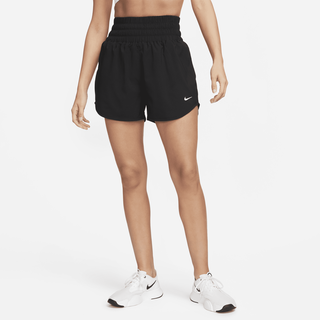 Nike One Dri-FIT Shorts mit Futter und besonders hohem Taillenbund für Damen (ca. 7,5 cm) - Schwarz, XS (EU 32-34)