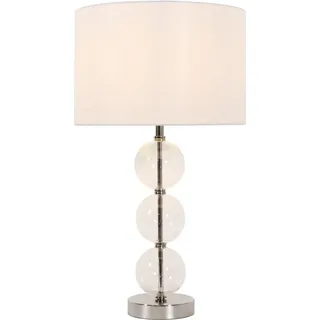 Lameke Glaskugel-Tischlampe mit Stoffschirm