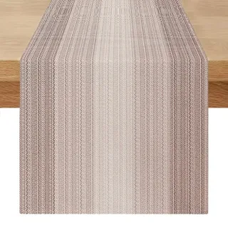 Tischläufer 180 cm Lang Outdoor Tischläufer Vintage Leinen Modern Abwaschbar Läufer Tisch Braun Garten Tischdecke Dekoration für Frühling Sommer Küche Hochzeit Esszimmer Party Urlaub Dekor