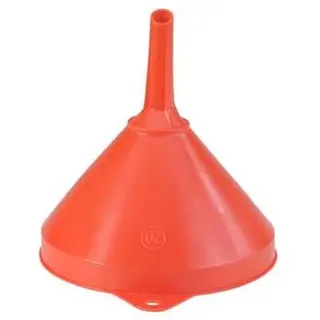 Trichter HD-PE 208 mm mit Öse mit Überlaufrand und Sieb, rot