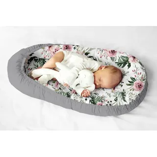 Multifunktionale Kuschelnest Babynest Kokon für Babys und Säuglinge, Nestchen, Reisebett, 100% Baumwolle, antiallergisch, farblich sortiert
