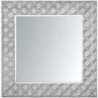 Silberner Wandspiegel in quadratischer Form 80 x 80 cm Evettes